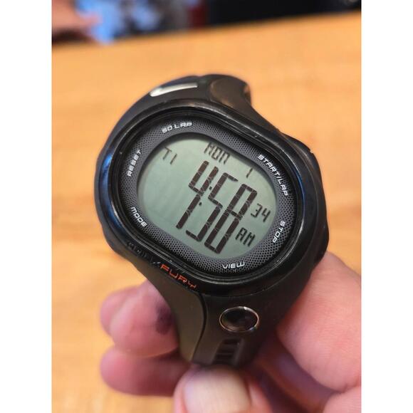 Nike Triax Fury Watch Mens Digital Chrono WG05-4000 Grey VINTAGE - Picture 1 of 9